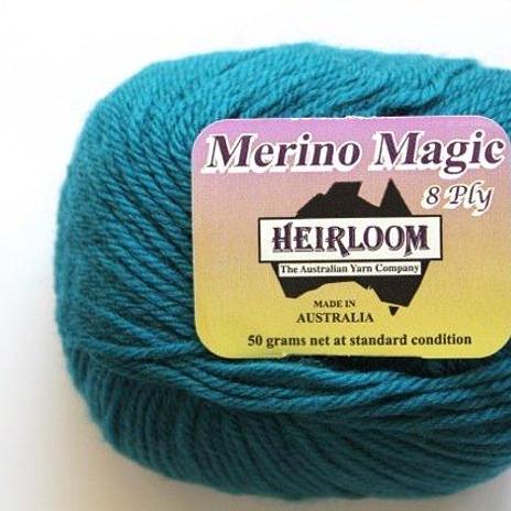 Heirloom Merino Magic 8ply - peacock blue 232
