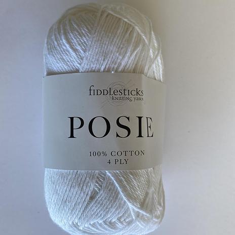 Fiddlesticks Posie 4ply cotton - 002 White