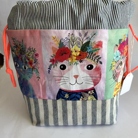 Project bag - medium - Flower Cats #2