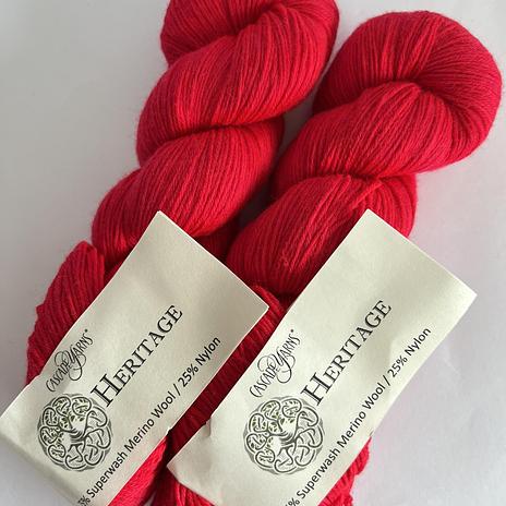 Heritage Sock Yarn - 5788 Highlighter Red